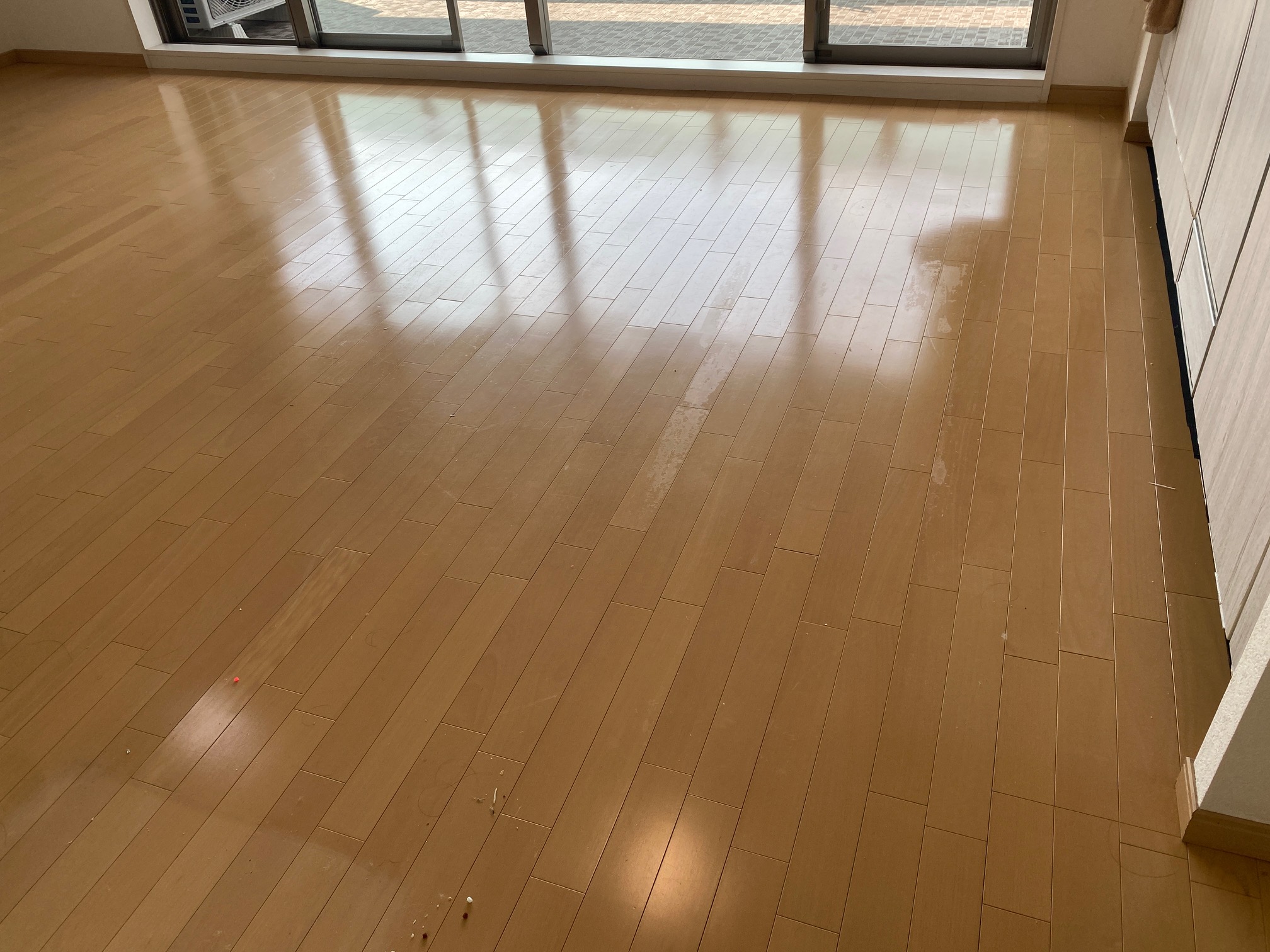 【施工前】川崎市フロアサンディングの施工前｜神奈川県川崎市のご入居中マンションのフローリング（フロアサンディング施工前）