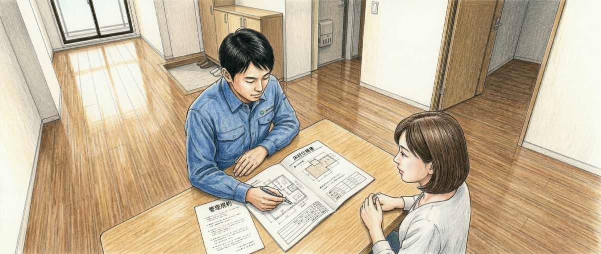 新築マンションのフロアコーティング施工前に管理規約と床材仕様を確認するチェックポイント