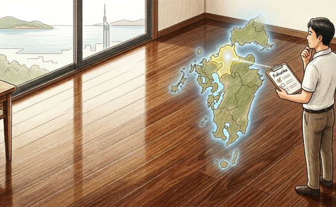 福岡・九州のリビングフローリングにフロアコーティングを施工した美しい仕上がりのイメージ