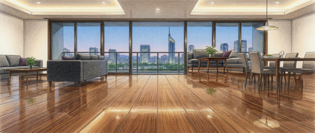 福岡で選ばれるフロアコートプロの職人によるフローリングコーティング施工