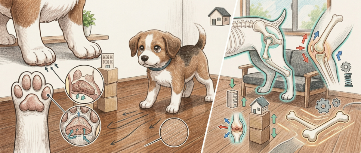 埼玉で住居タイプ別にペット用フローリング滑り止めコーティングを施工した様子