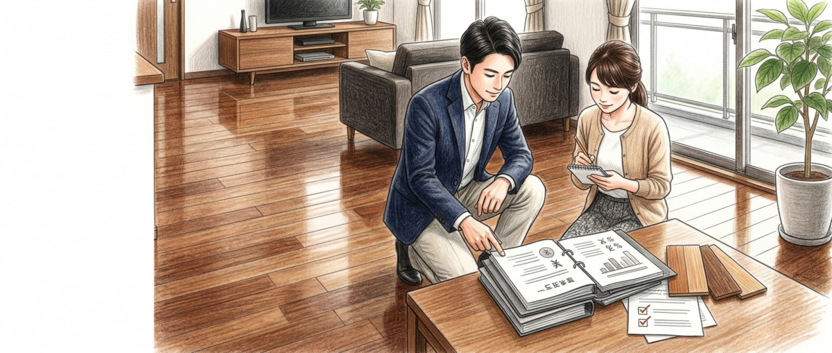 賃貸マンションでフロアコーティングを施工する際の原状回復義務と注意点イラスト