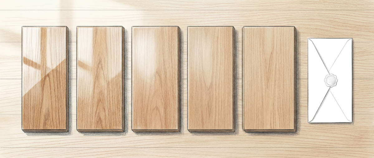 M&Mフロアコーティング6種類の引っかき硬度試験実測値比較表イメージ