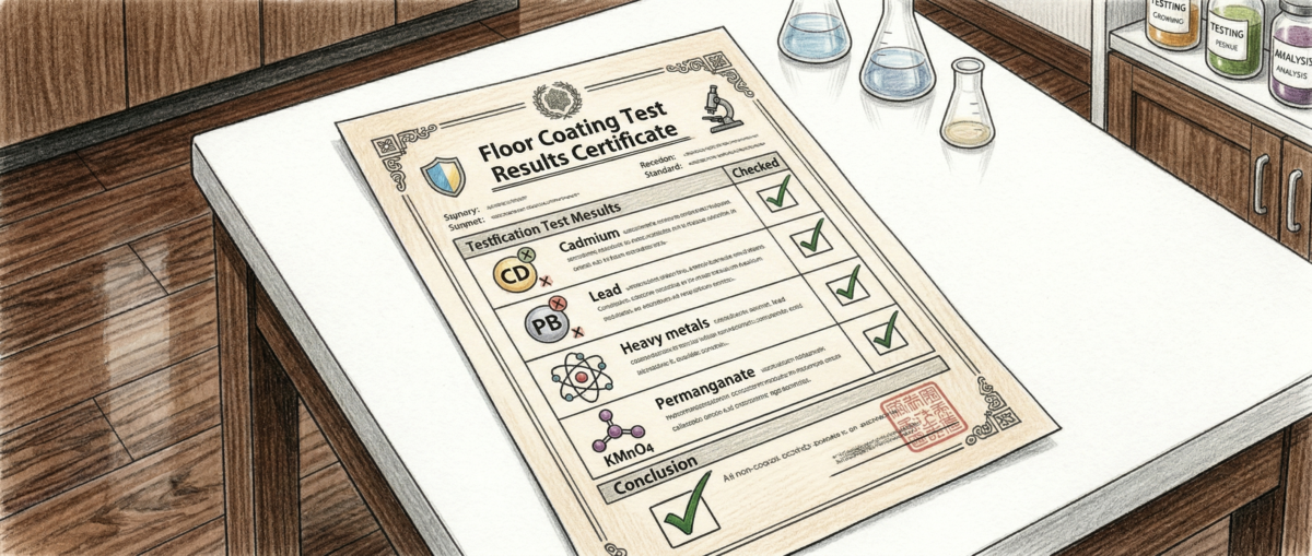 フロアコーティングの分析試験成績書（カドミウム・鉛・重金属・過マンガン酸カリウム全項目限度内）