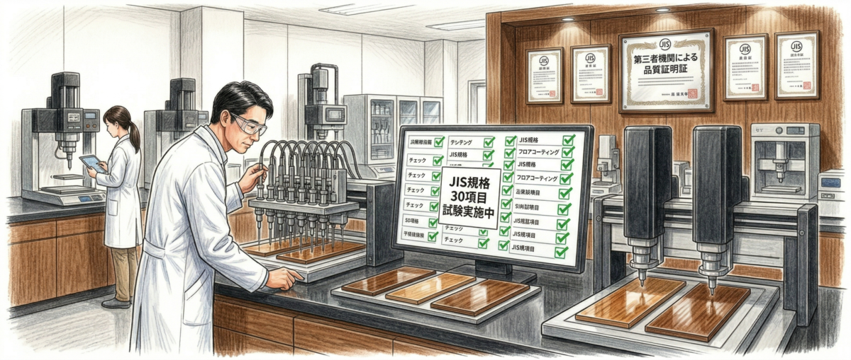 フロアコートプロのフロアコーティングに関する第三者機関の性能評価試験書