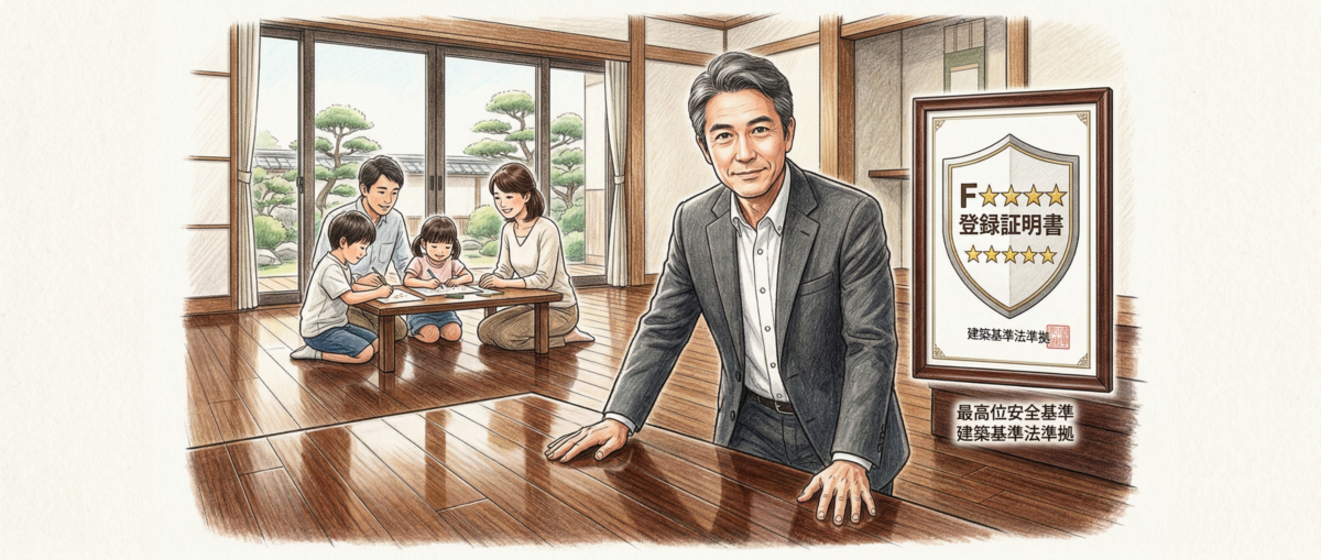 建築基準法に基づくホルムアルデヒド放散等級F☆☆☆☆をフロアコーティングで解説する図