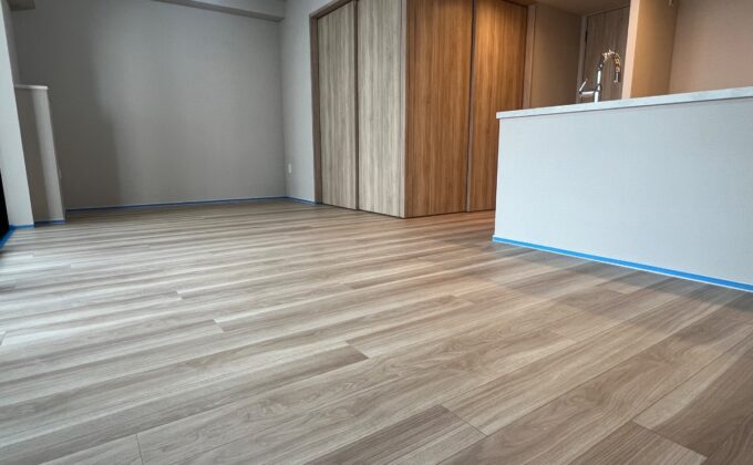 【施工前】東京都八王子市 ご新築マンション Ｓ様邸 ガラスフロアコーティング施工事例 施工前の状態