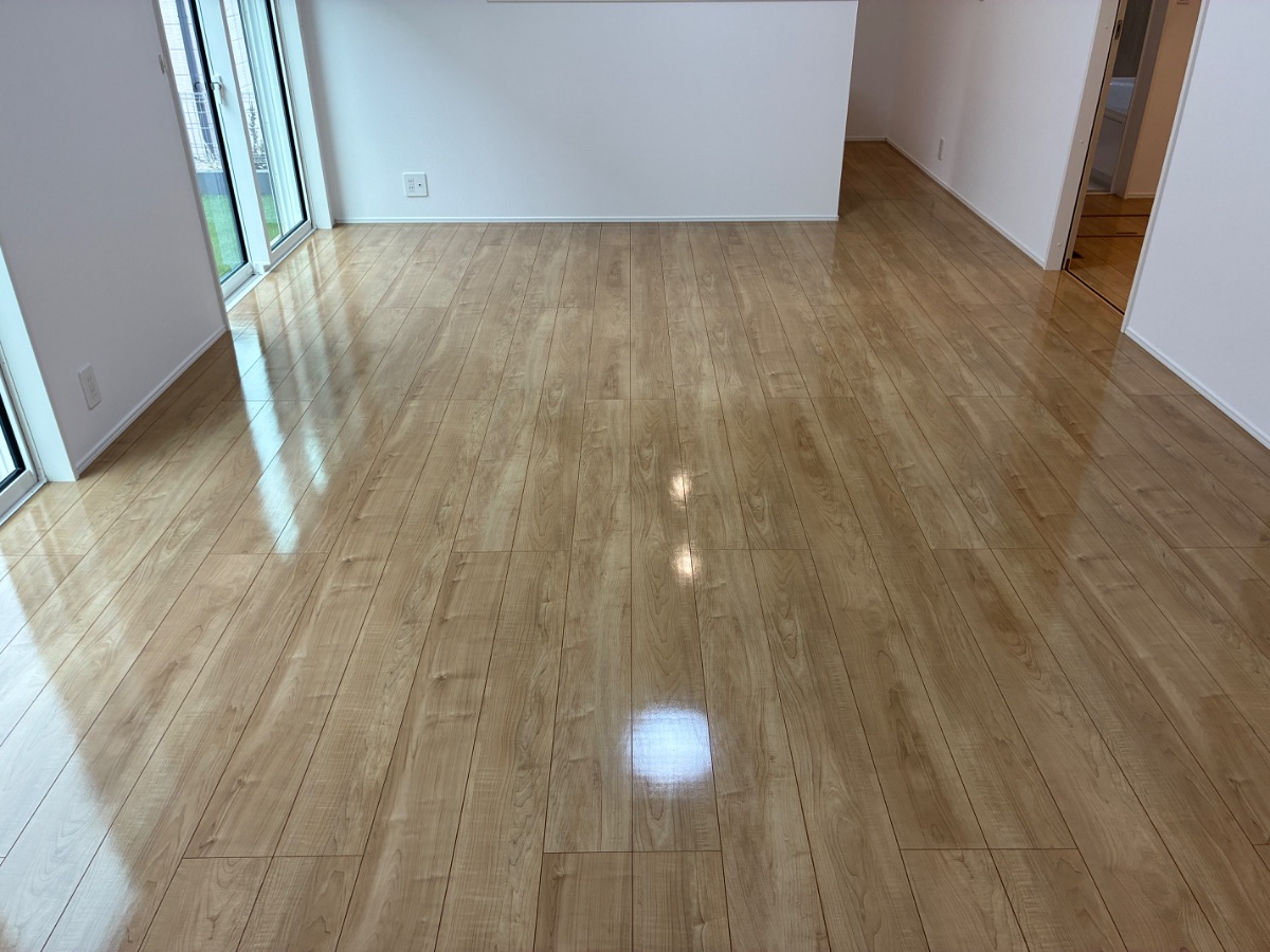 【施工後】栃木県下野市 ご新築戸建て Ｌ様邸 シリコンフロアコーティング施工事例 フロアコートプロ シリコンフロアコーティング施工済み