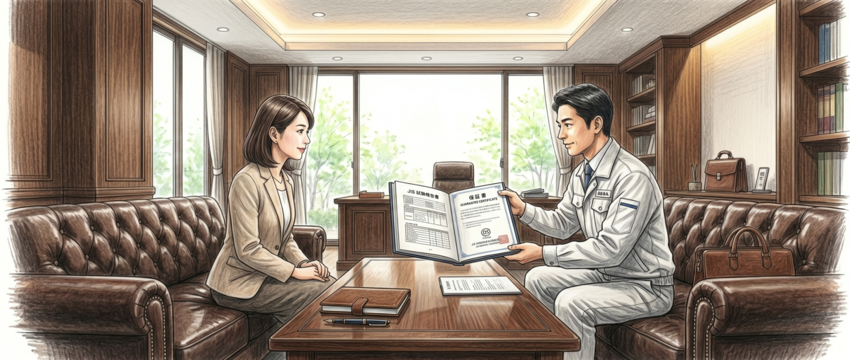 エビデンスありの業者と確認すべき書類を示すイメージ
