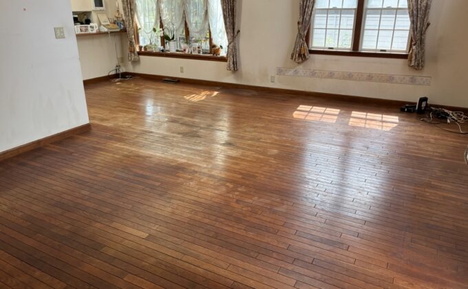 【施工前】千葉県木更津市 ご入居中戸建て Ｅ様邸 フロアサンディング施工事例 施工前の状態