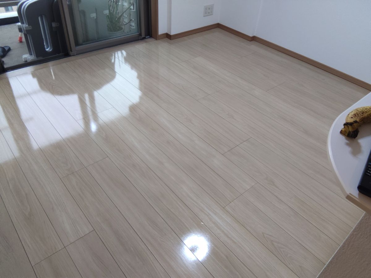 【施工後】足立区フロアコーティングの施工後|東京都足立区のご入居中マンションにシリコンフロアコーティングを施工した仕上り