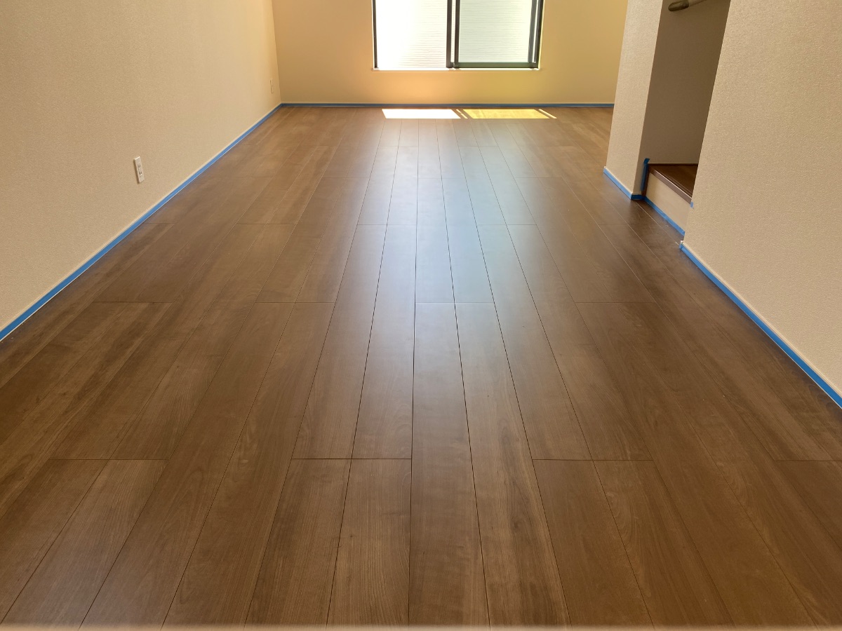 【施工前】江戸川フロアコーティングの施工前|東京都江戸川区のご新築戸建てのフローリング(セラミックガラスフロアコーティング施工前)