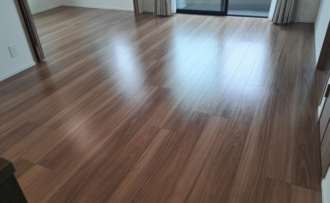 【施工後】埼玉県戸田市 ご新築マンション Ｎ様邸 ガラスフロアコーティング施工事例 フロアコートプロ ガラスフロアコーティング施工済み