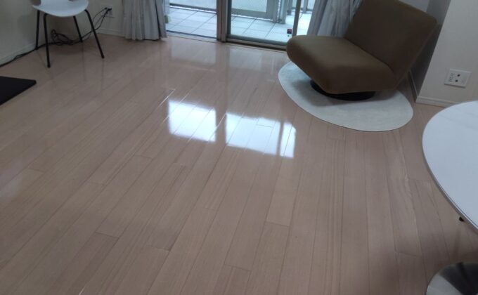 【施工後】東京都世田谷区 ご入居中マンション Ｓ様邸 シリコンフロアコーティング施工事例 フロアコートプロ シリコンフロアコーティング施工済み