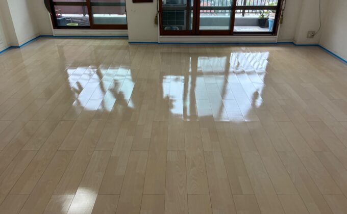 【施工後】佐倉市フロアコーティングの施工後｜千葉県佐倉市のご入居中マンションにシリコンフロアコーティングを施工した仕上り
