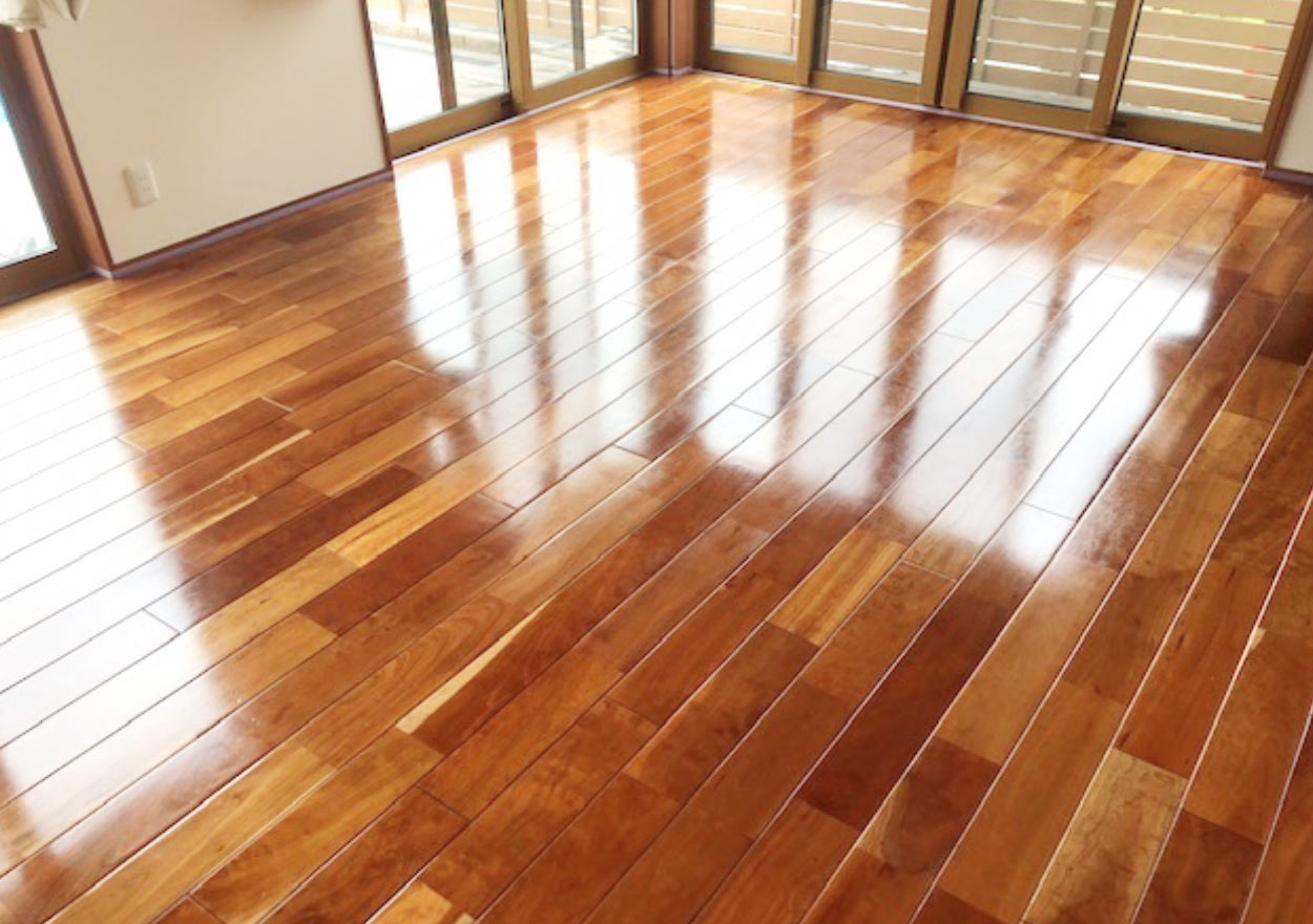 セラミックガラスフロアコーティング施工後