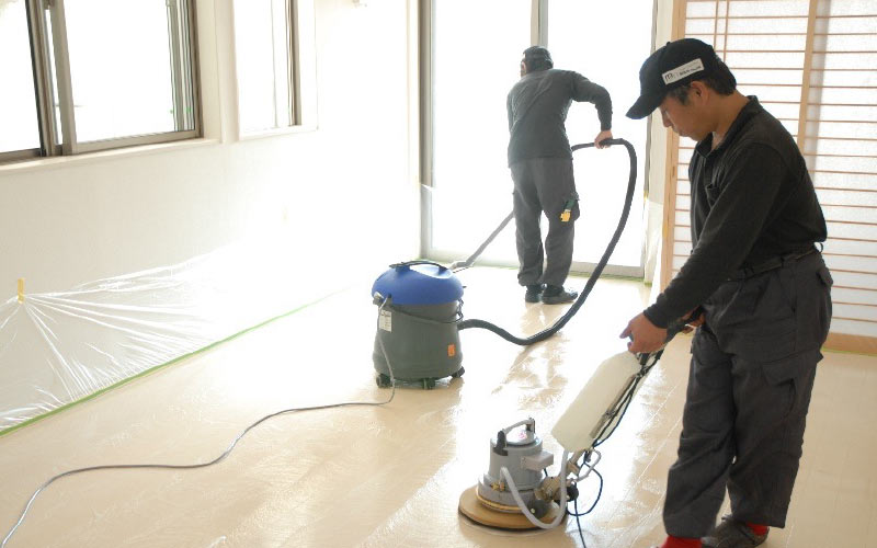 フロアコーティング作業の流れ